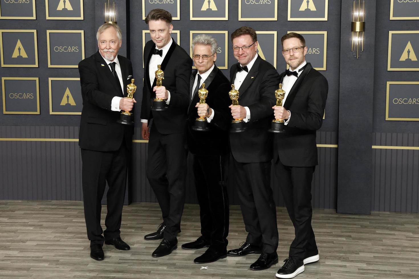 LOS ANGELES   MAR 27 - Mac Ruth, Mark Mangini, Theo Green, Doug Hemphill, Ron Bartlett at the 94th Academy Awards at Dolby Theater on March 27, 2022 in Los Angeles, CA photo