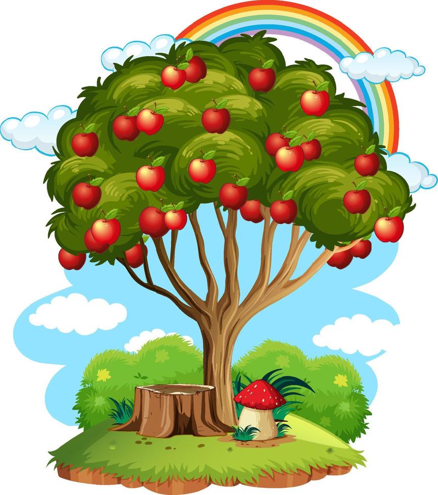 Apple tree in nature vector