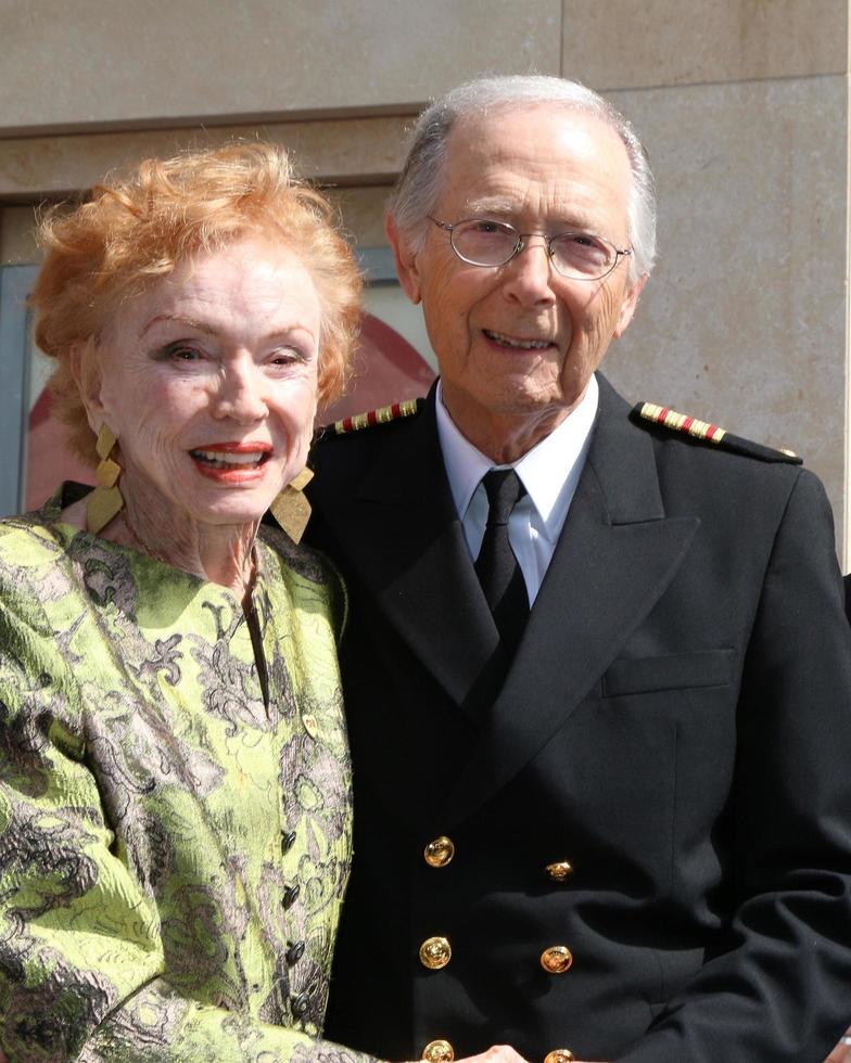 LOS ANGELES MAY 10 - Jeraldine Saunders, Bernie Kopell at the Princess Cruises Receive Honorary Star Plaque as Friend of the Hollywood Walk Of Fame at Dolby Theater on May 10, 2018 in Los Angeles, CA photo