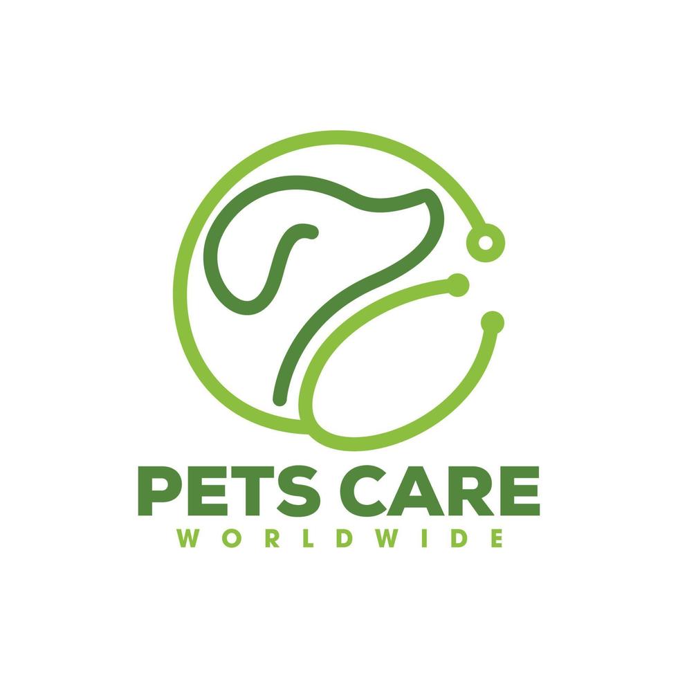 Dog monoline vector, Pet lover logo icon template vector