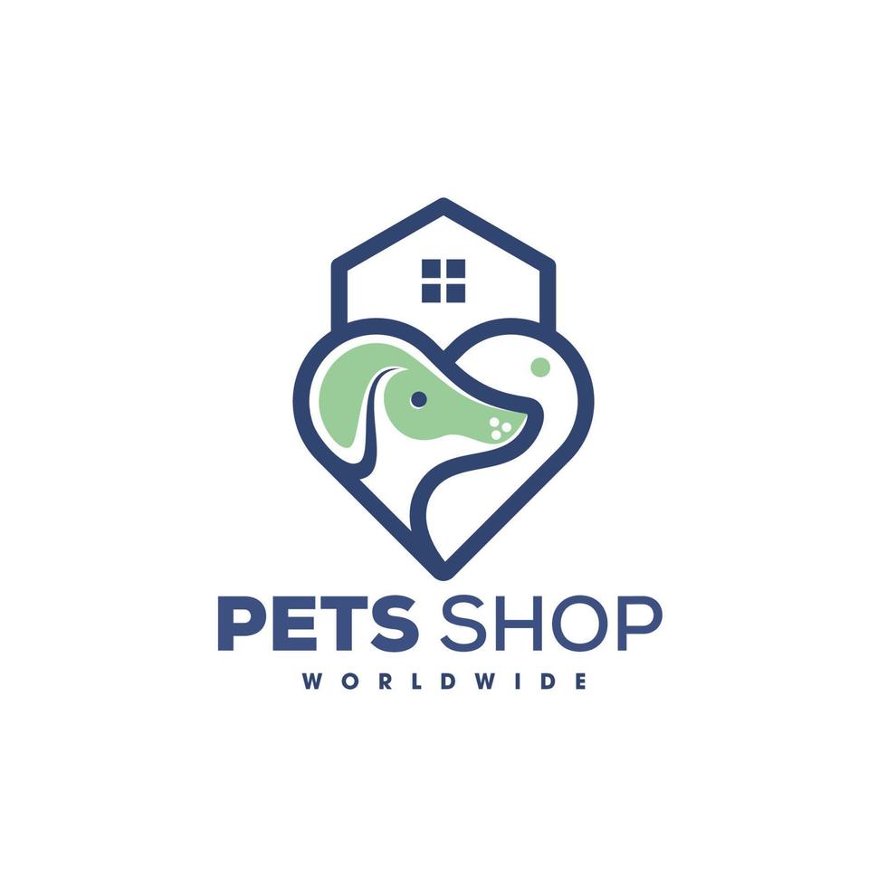 Dog monoline vector, Pet lover logo icon template vector