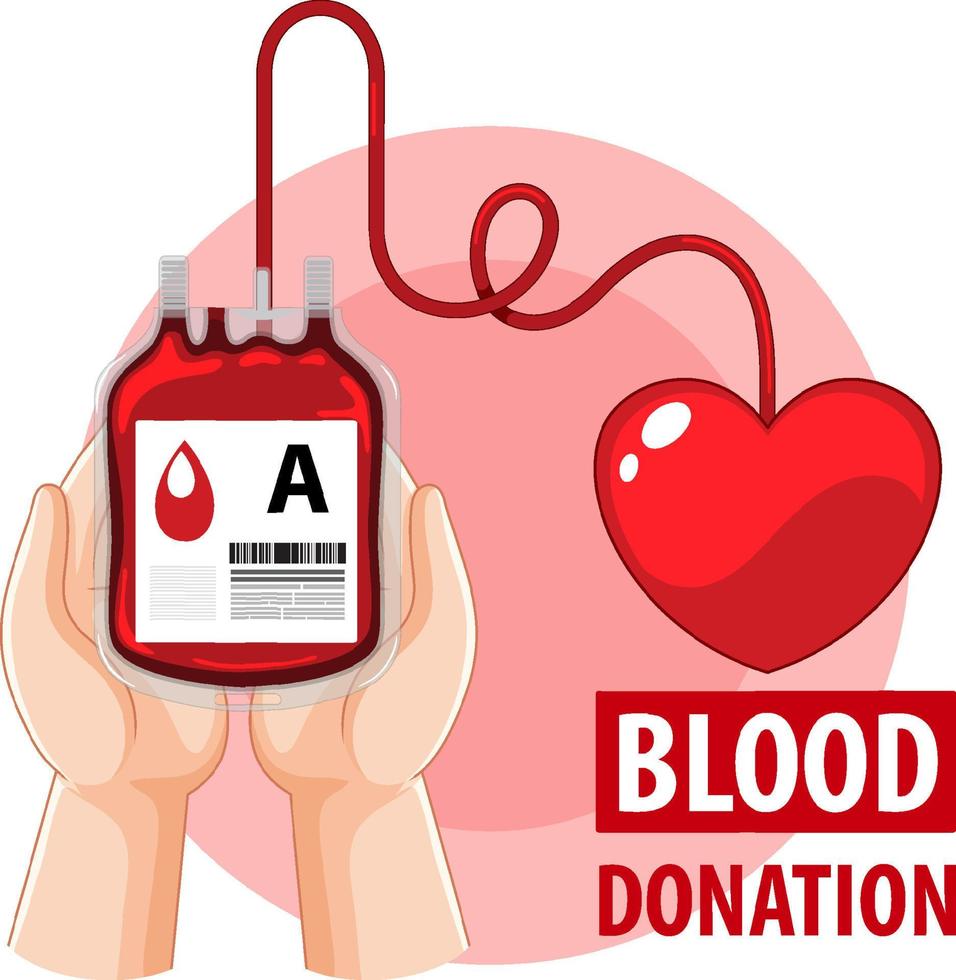 Human blood donate on white background vector