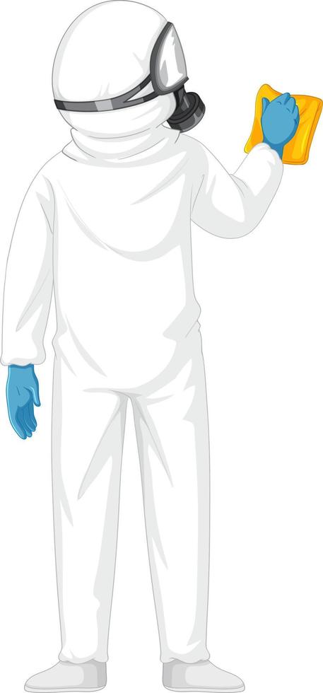 Man in protective hazmat suit vector