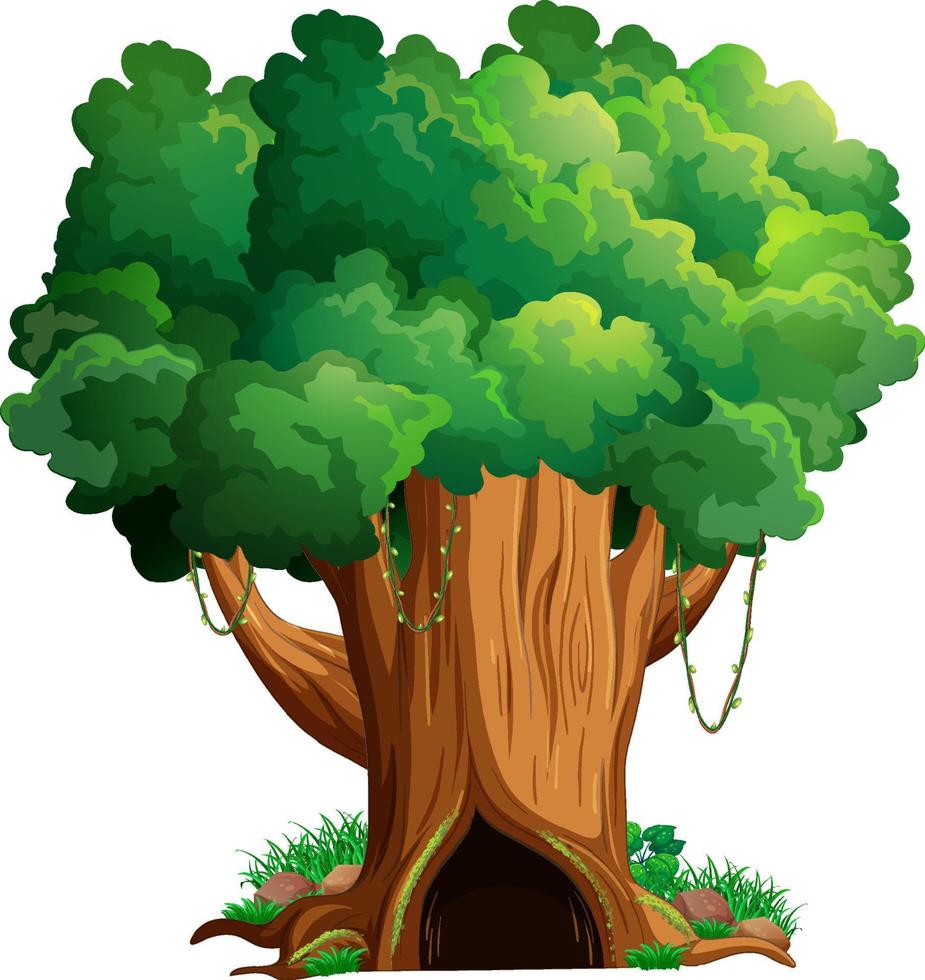 Big tree isolated cartoon vector