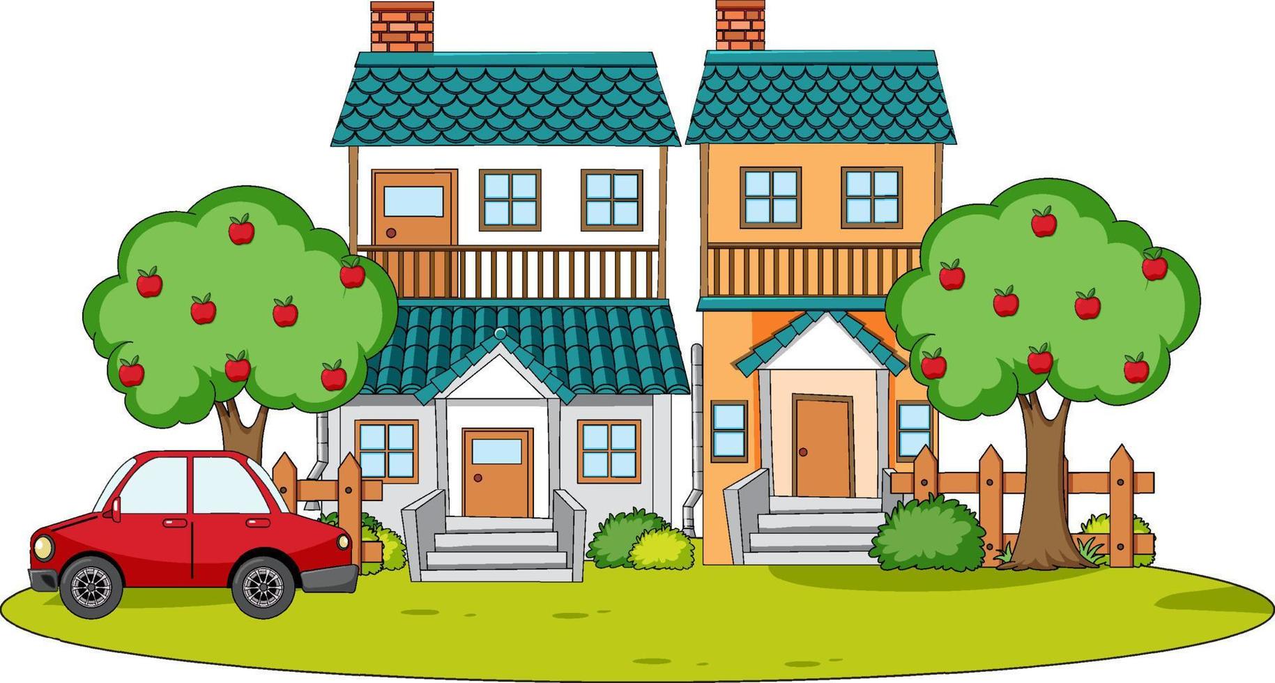 Doodle house cartoon design vector