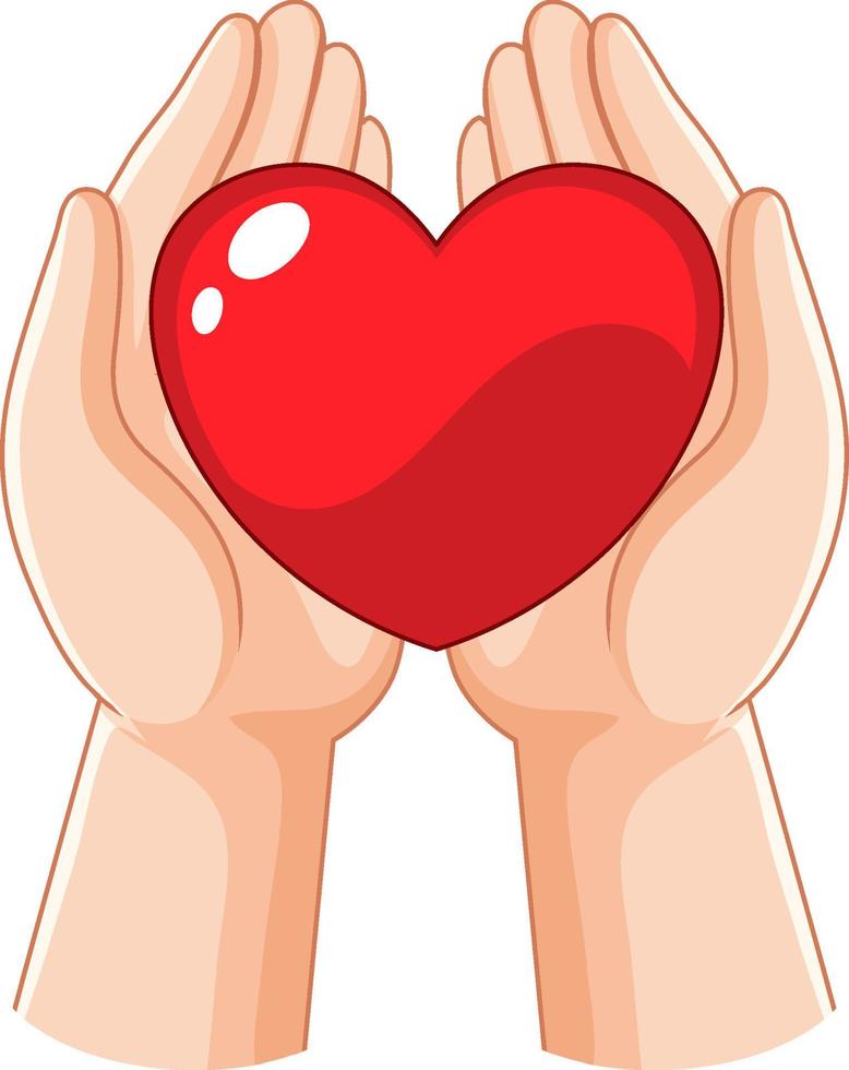 Human hands holding heart vector