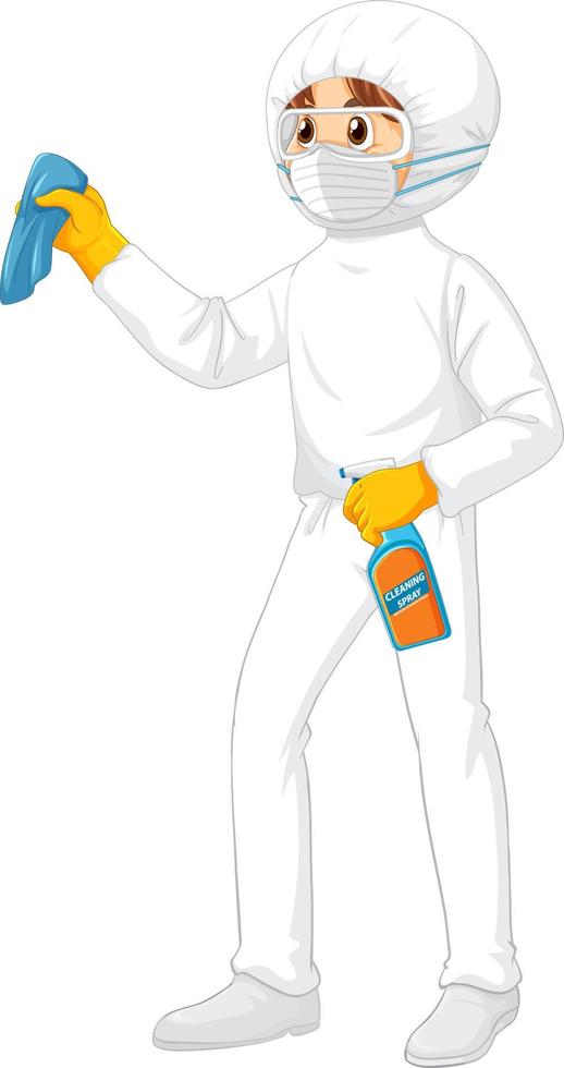 Man in protective hazmat suit vector