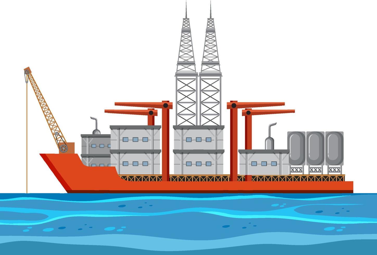 Cargo ship on the ocean vector