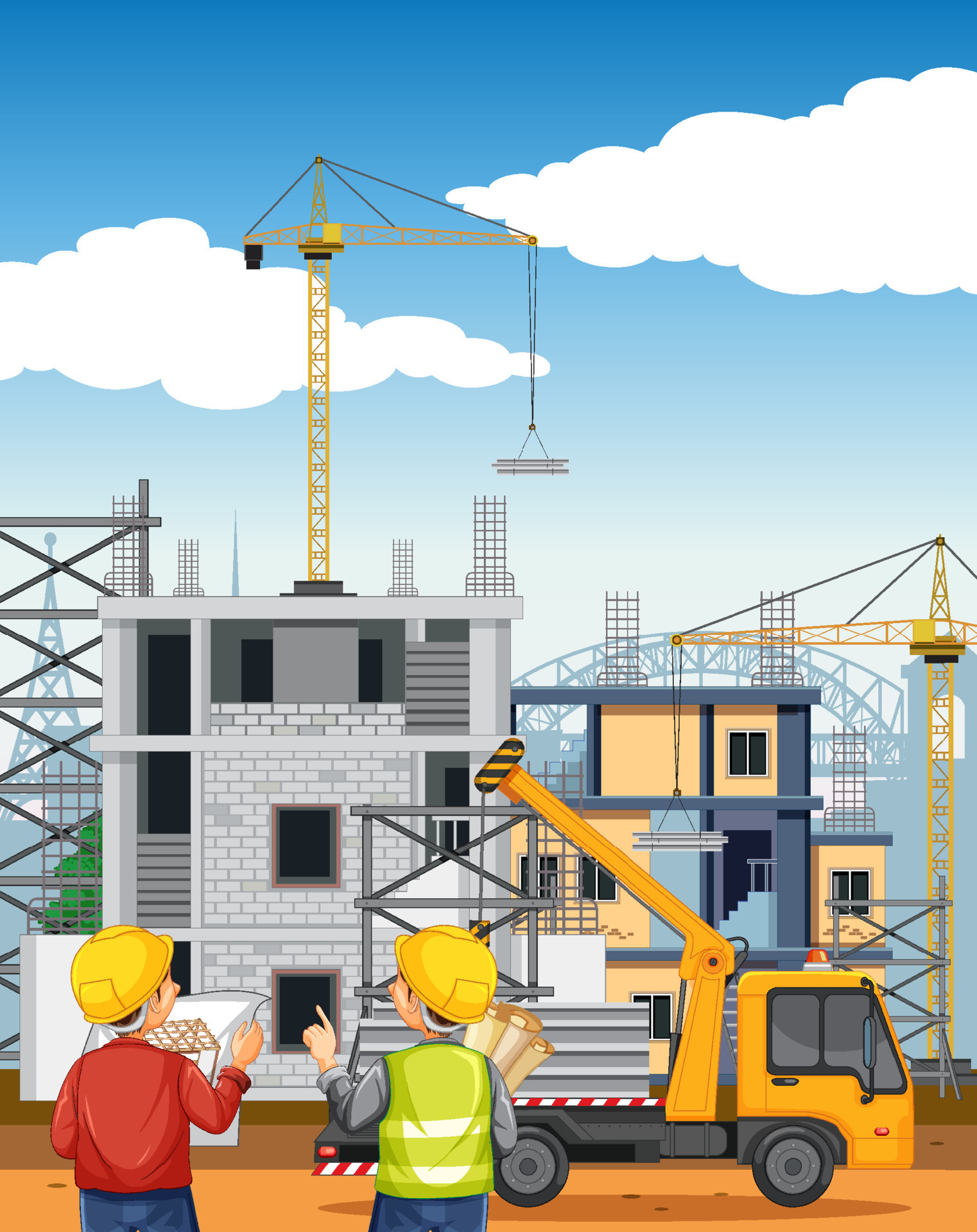 Building construction site background 8190871 Vector Art at Vecteezy