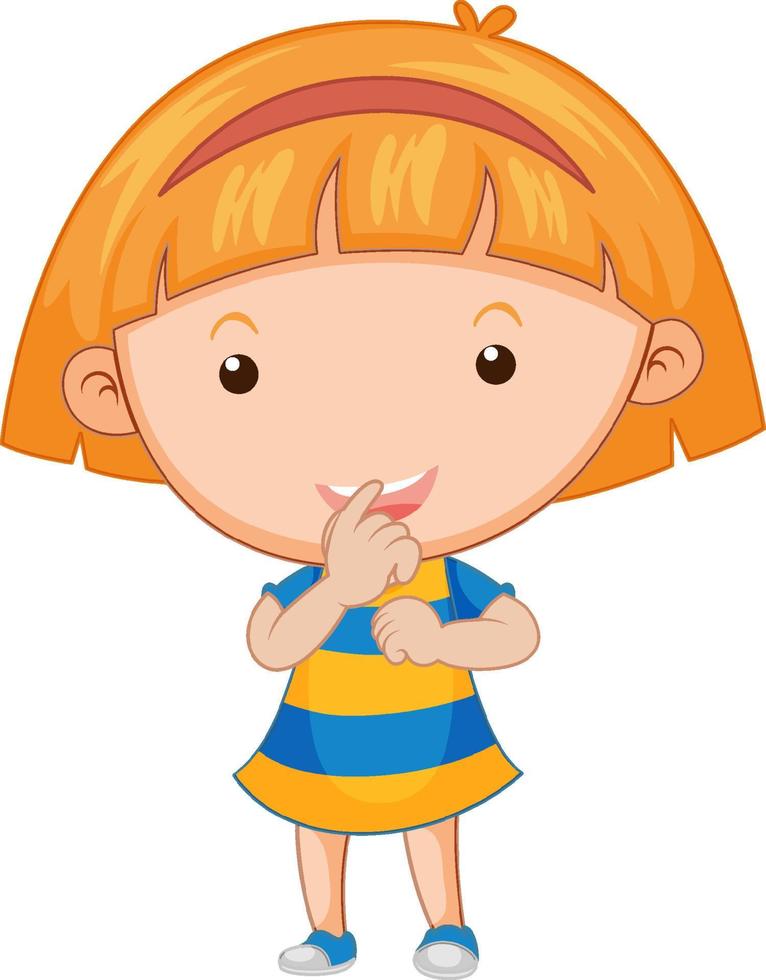 Cartoon little girl with big head vector