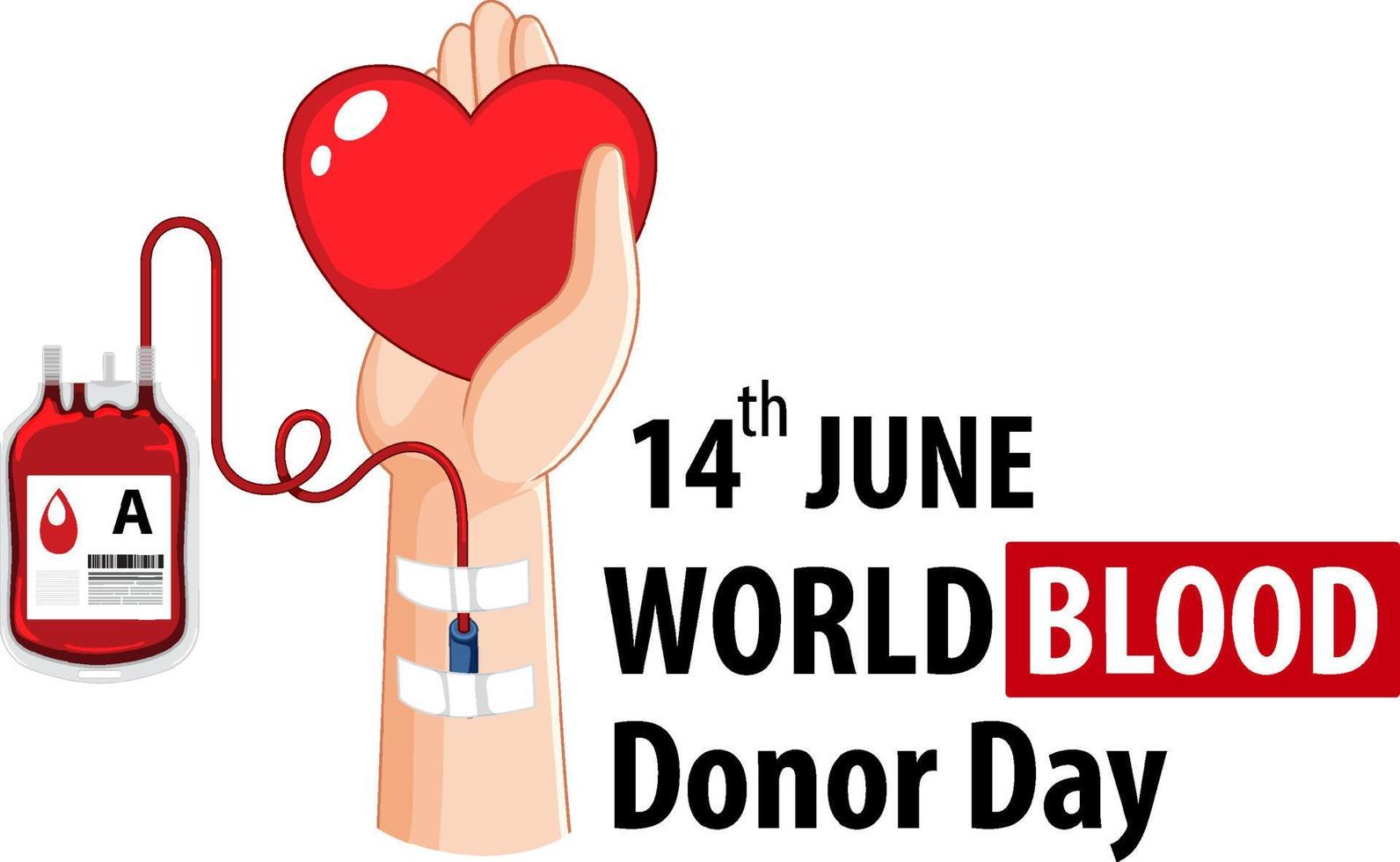 June blood donor day text and icon vector