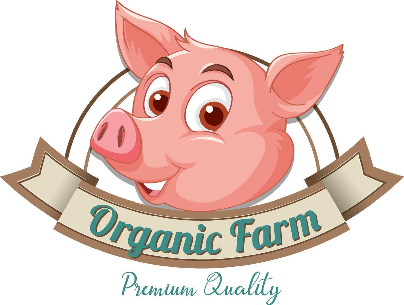 Pig cartoon character logo for pork products vector