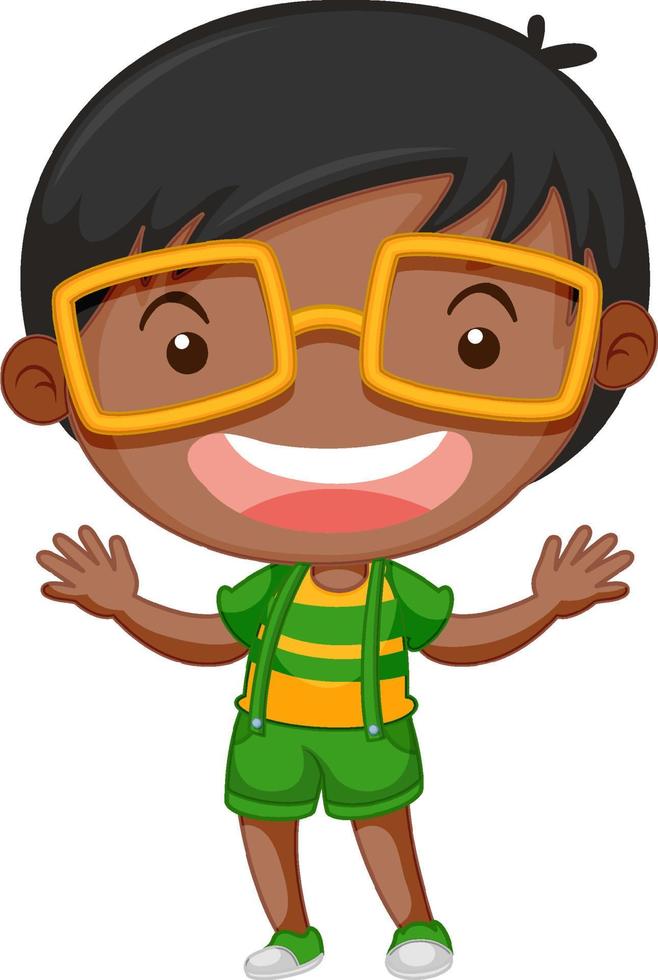 Nerdy boy cartoon character vector