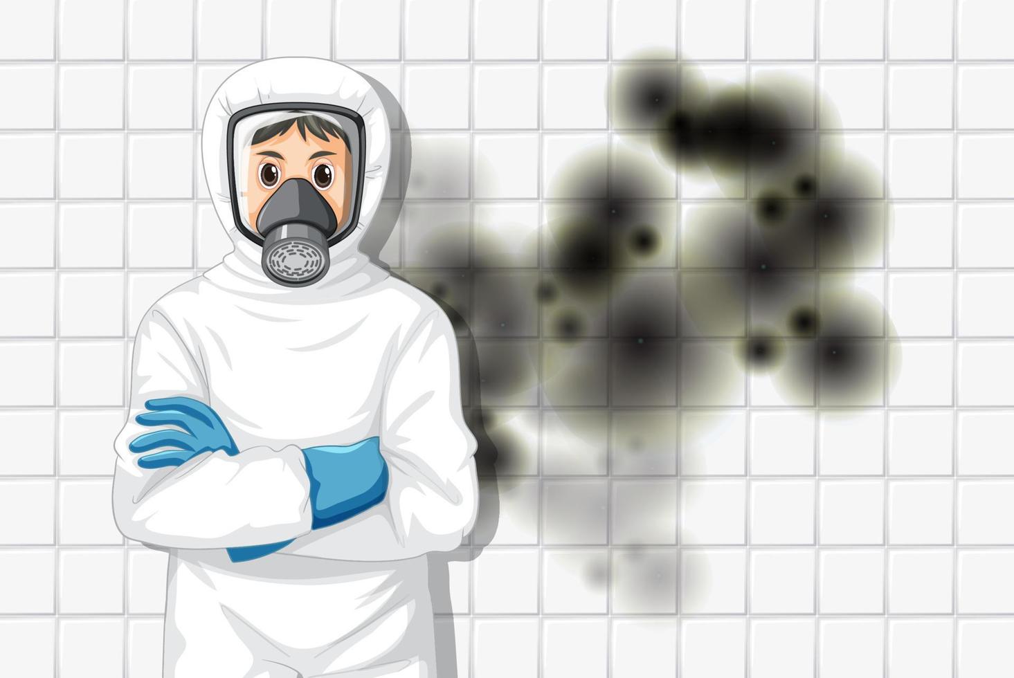 Man in protective hazmat suit vector