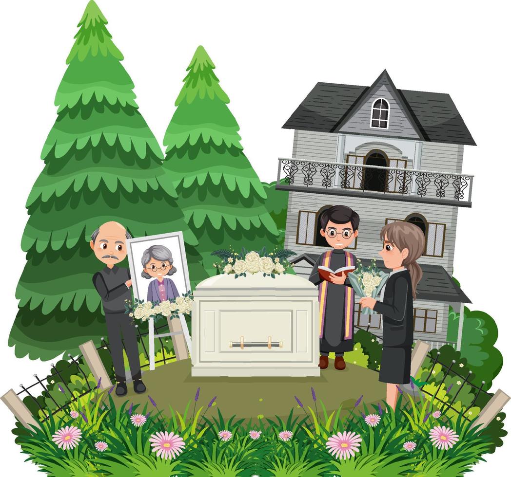 Funeral ceremony in Christian religion vector