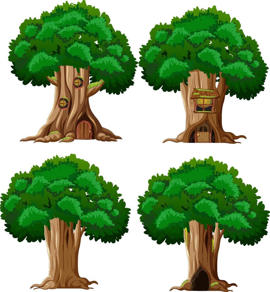 dibujos animados aislados de árbol grande vector