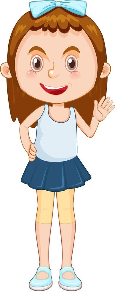 Cute girl cartoon character vector