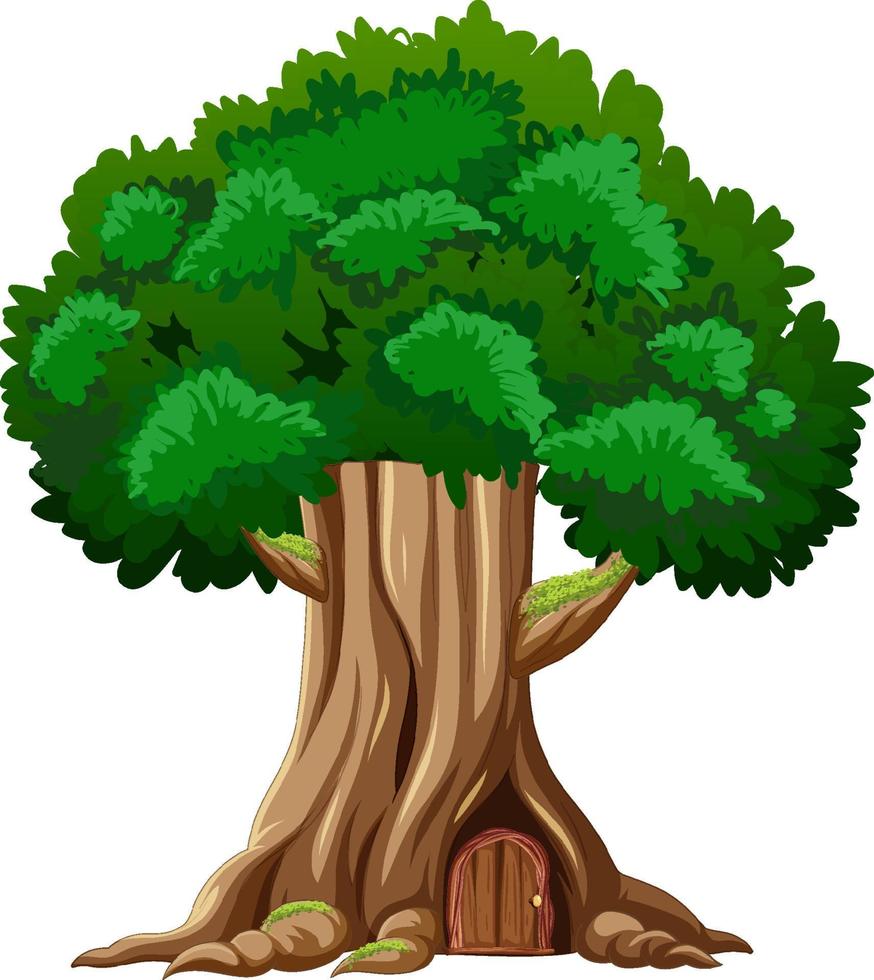 dibujos animados aislados de árbol grande vector