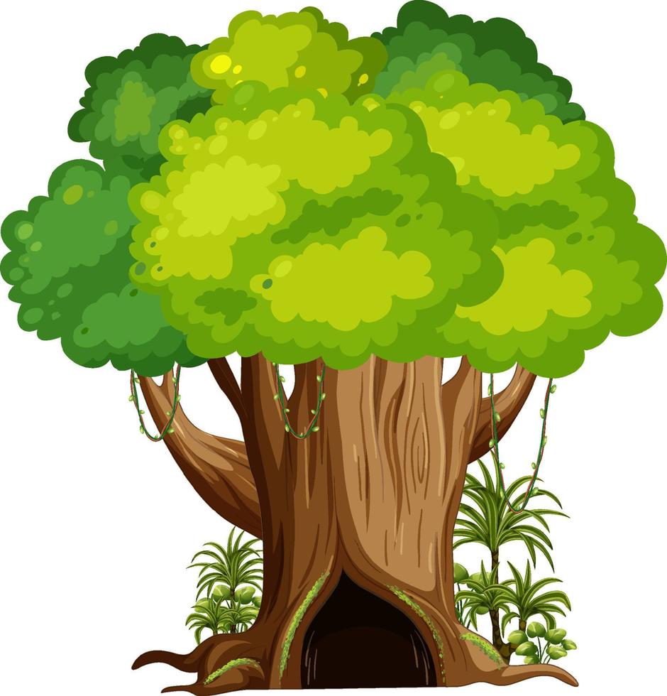 Big tree isolated cartoon vector