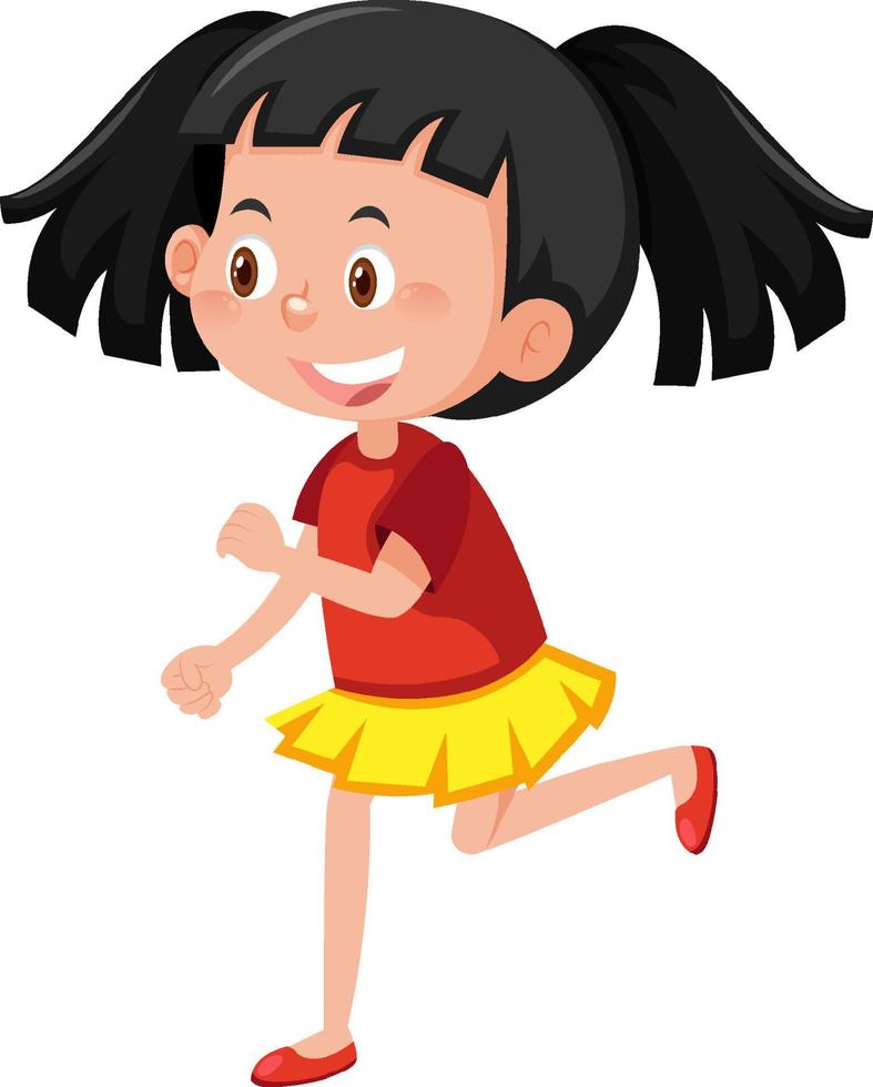 Cartoon girl in walking posture vector