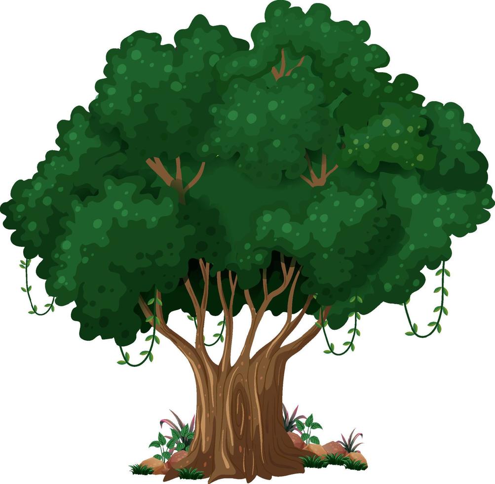 Big tree isolated cartoon vector