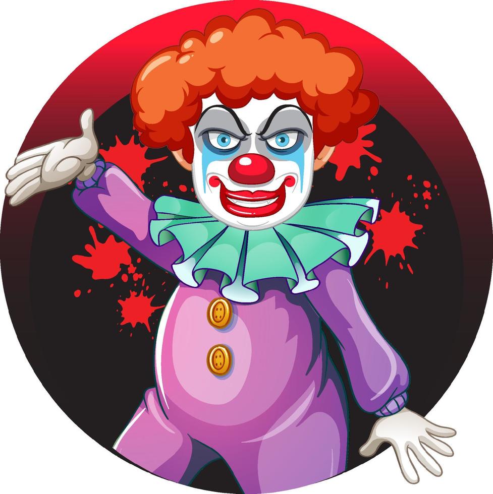 Cartoon clown with red nose vector