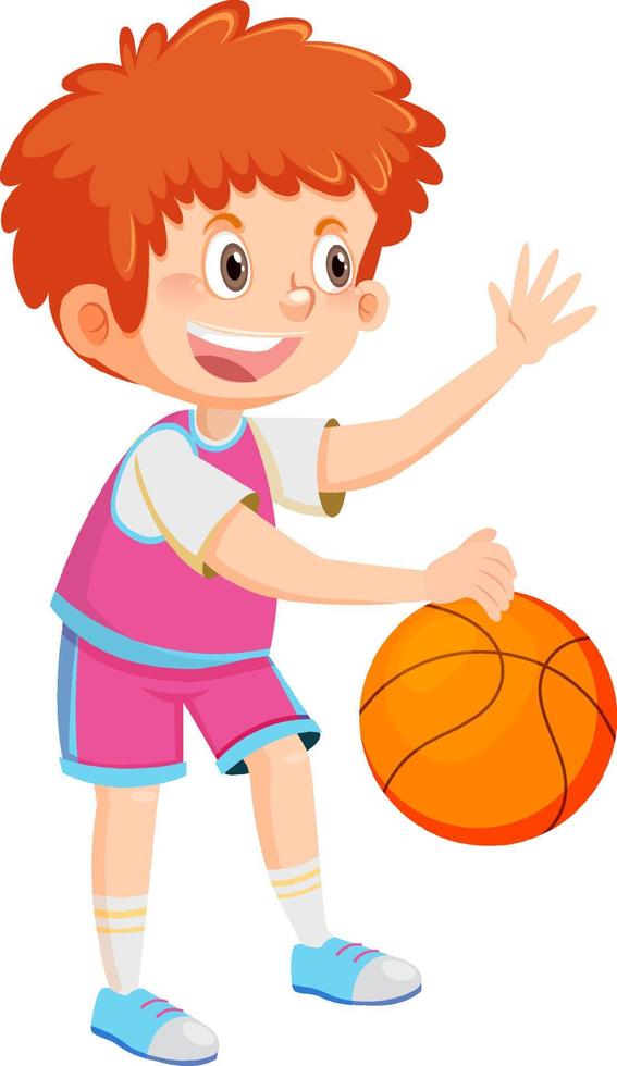 A boy playing basketball cartoon vector