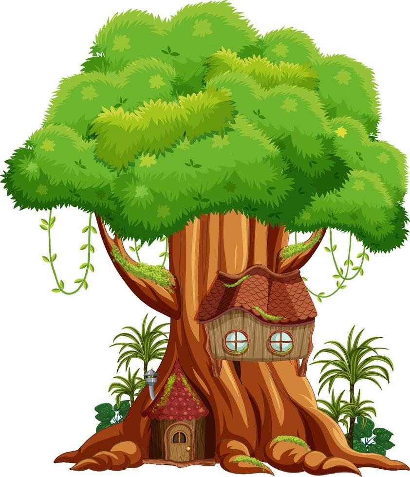 dibujos animados aislados de árbol grande vector