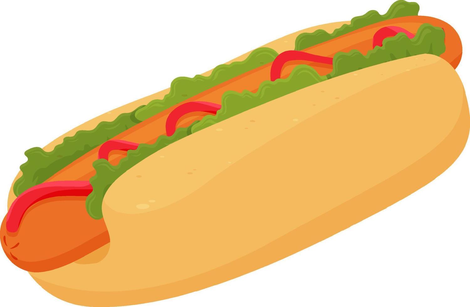 Hotdog in cartoon style isolated vector