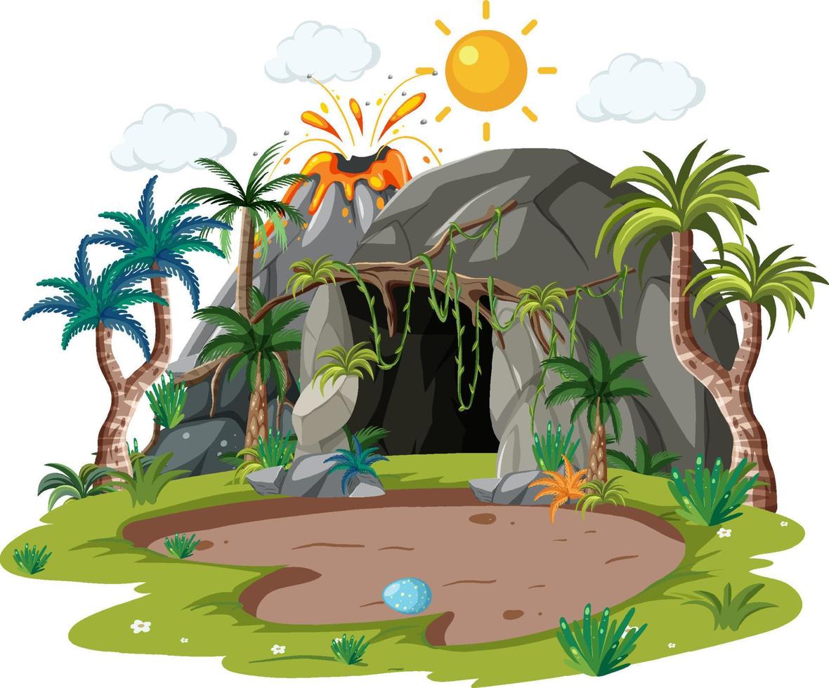 Nature cave in forest isolated vector