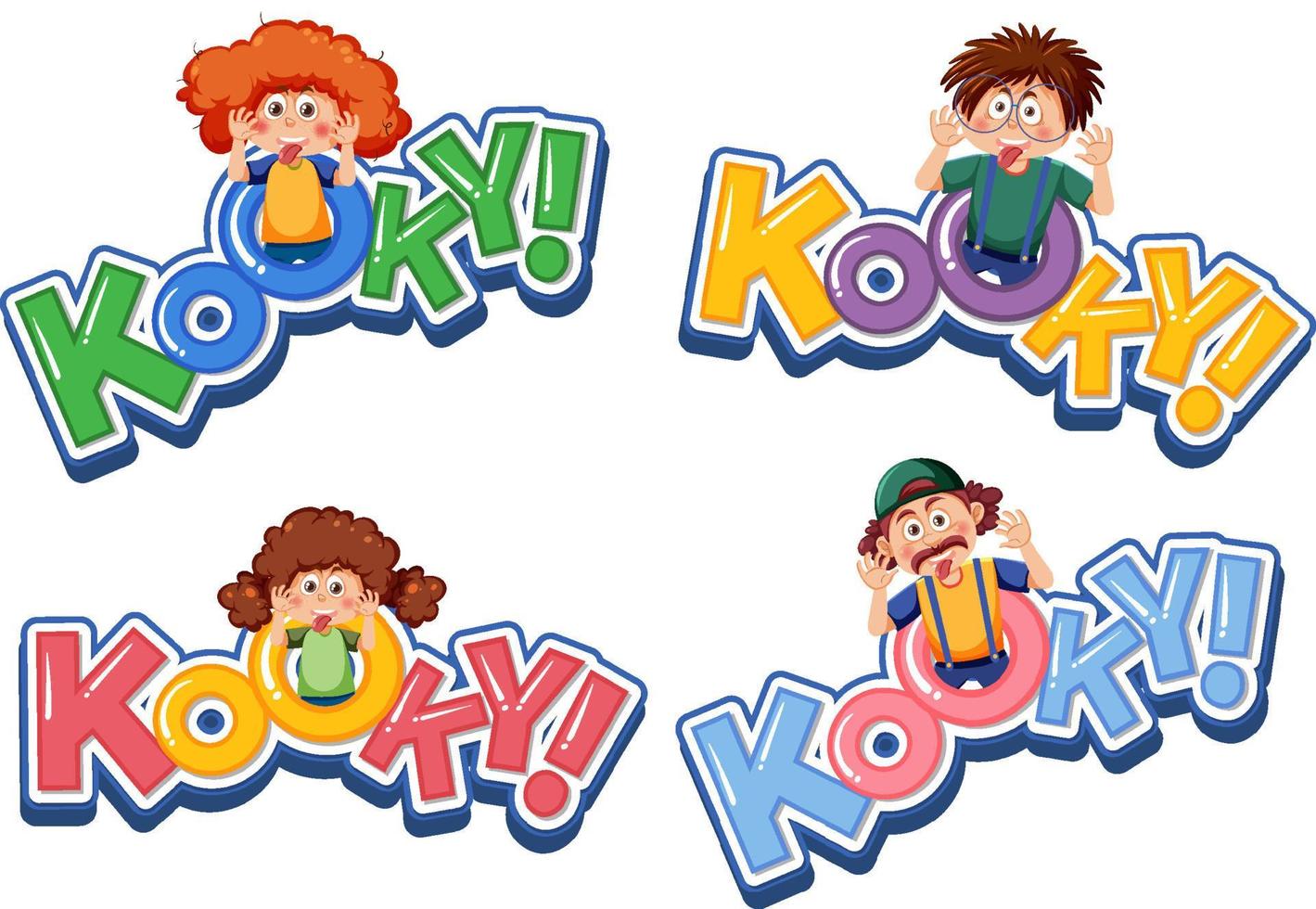 Playful cartoon character with word expression vector