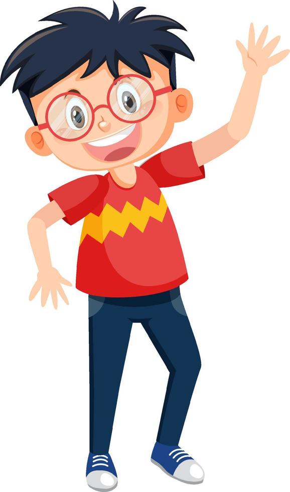 Nerdy boy cartoon character vector