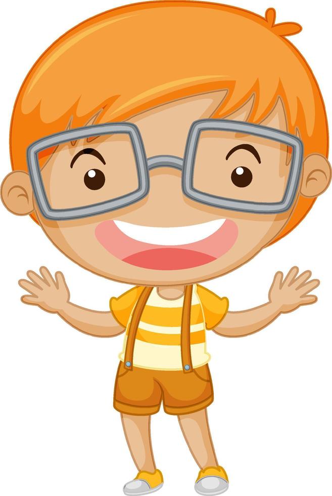 Cute boy cartoon character on white background vector