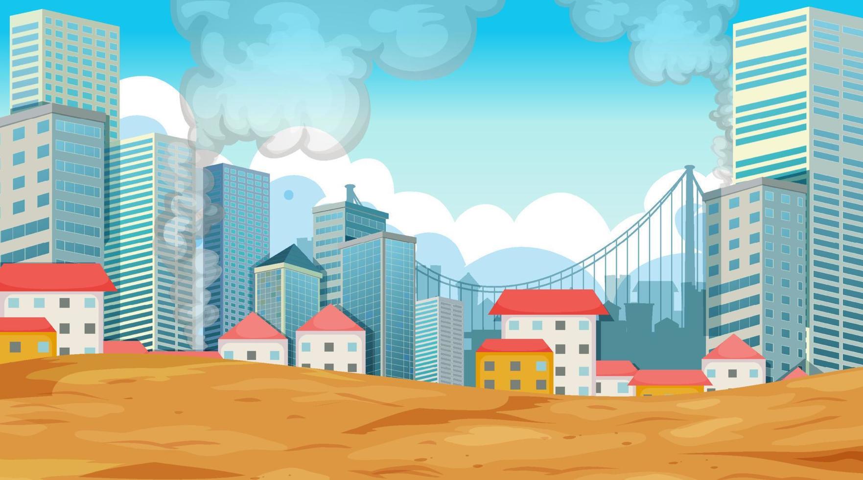 A  scene landscape with building vector