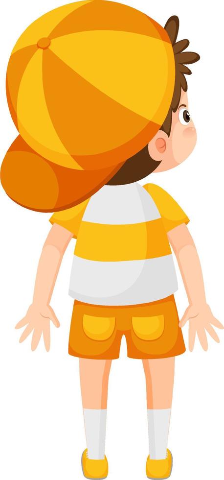 Back of a little boy cartoon character vector