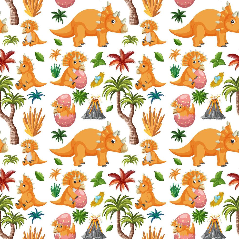 Cute dinosaur seamless pattern vector