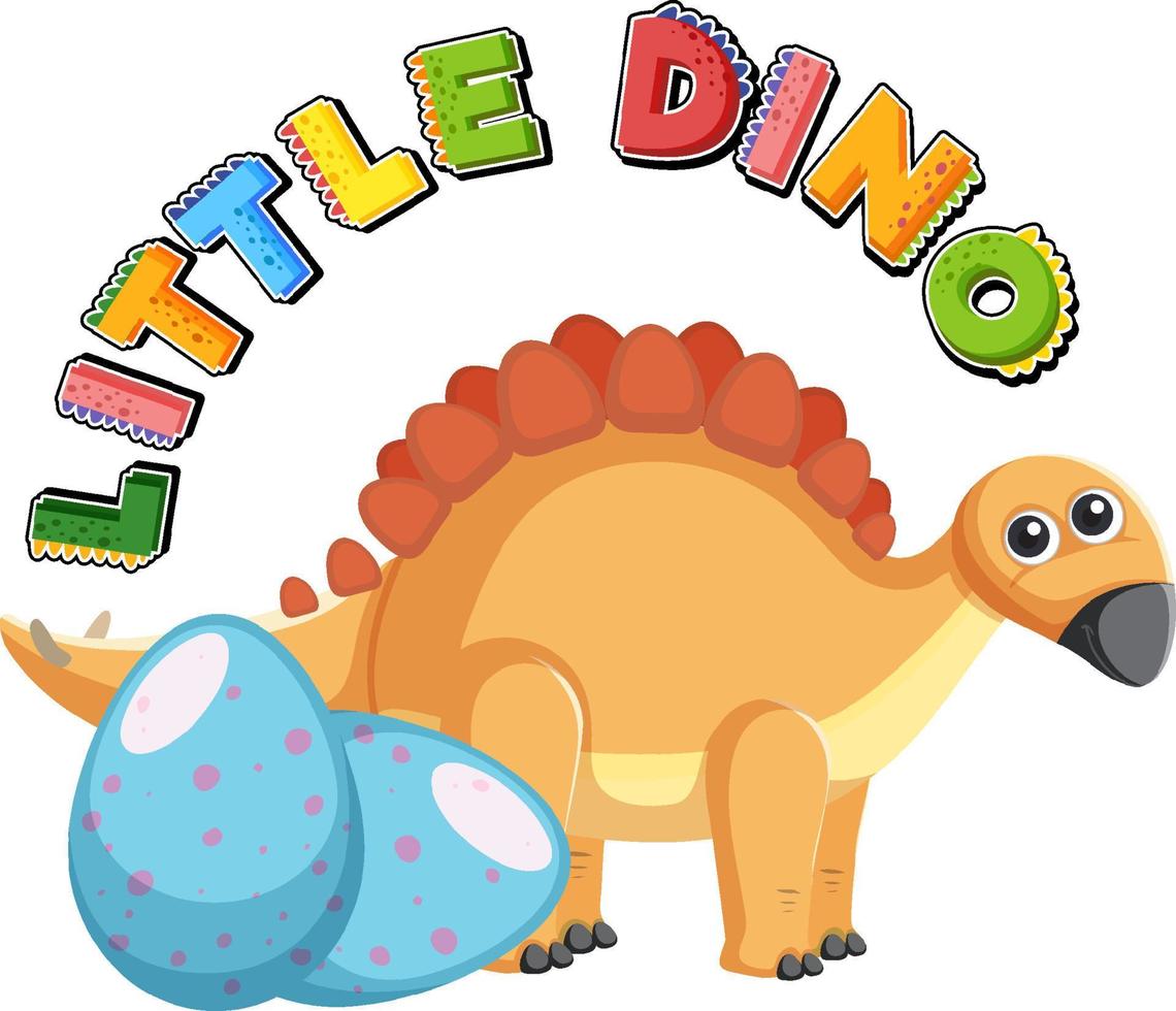 Little cute stegosaurus dinosaur cartoon character vector