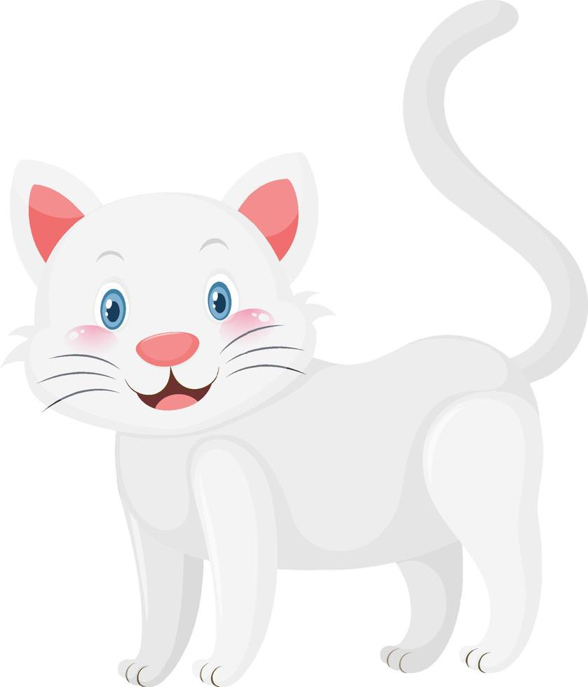 pequeño gato lindo en estilo de dibujos animados vector