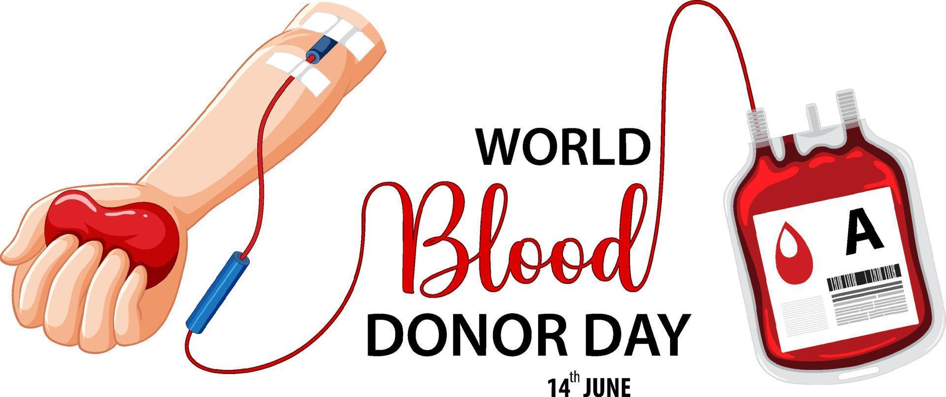 June blood donor day text and icon vector