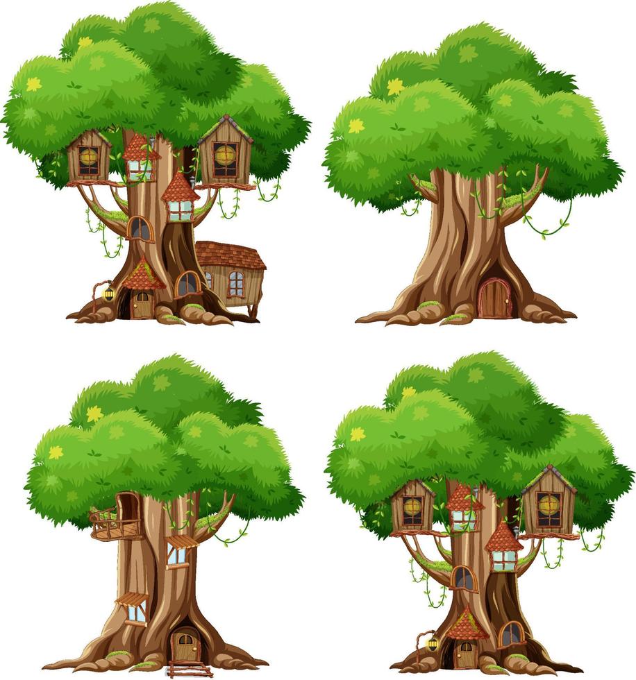 dibujos animados aislados de árbol grande vector