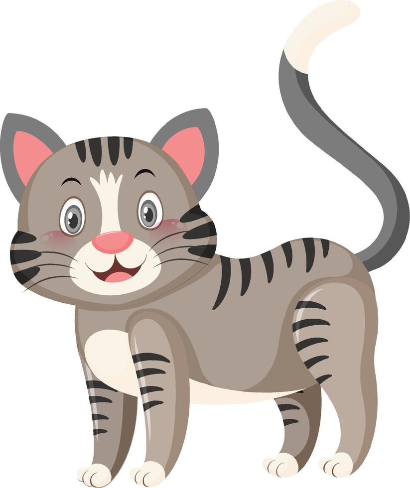 pequeño gato lindo en estilo de dibujos animados vector