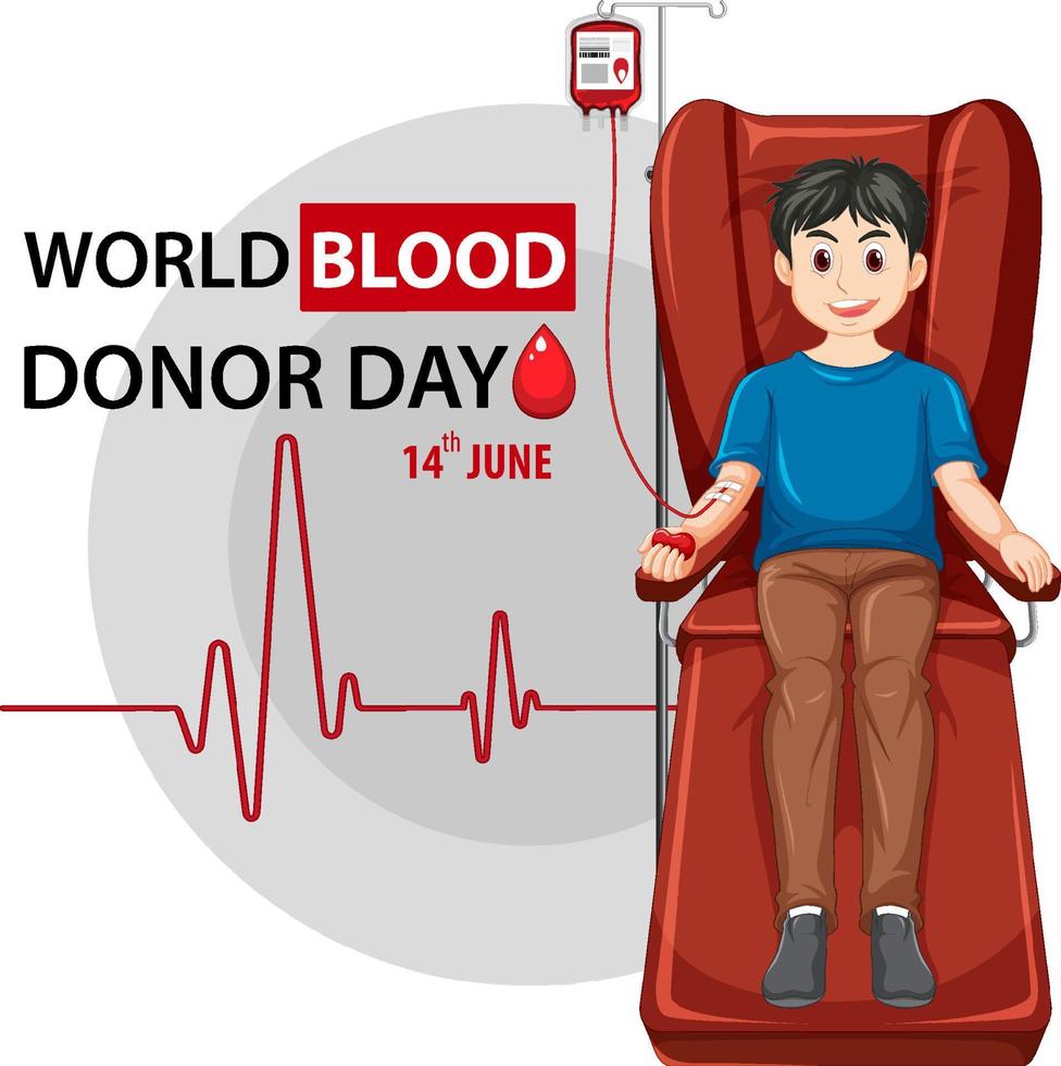 June blood donor day text and icon vector