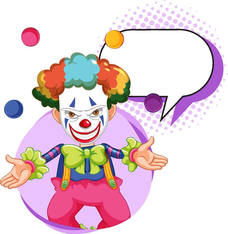 Clown with bubble speech vector