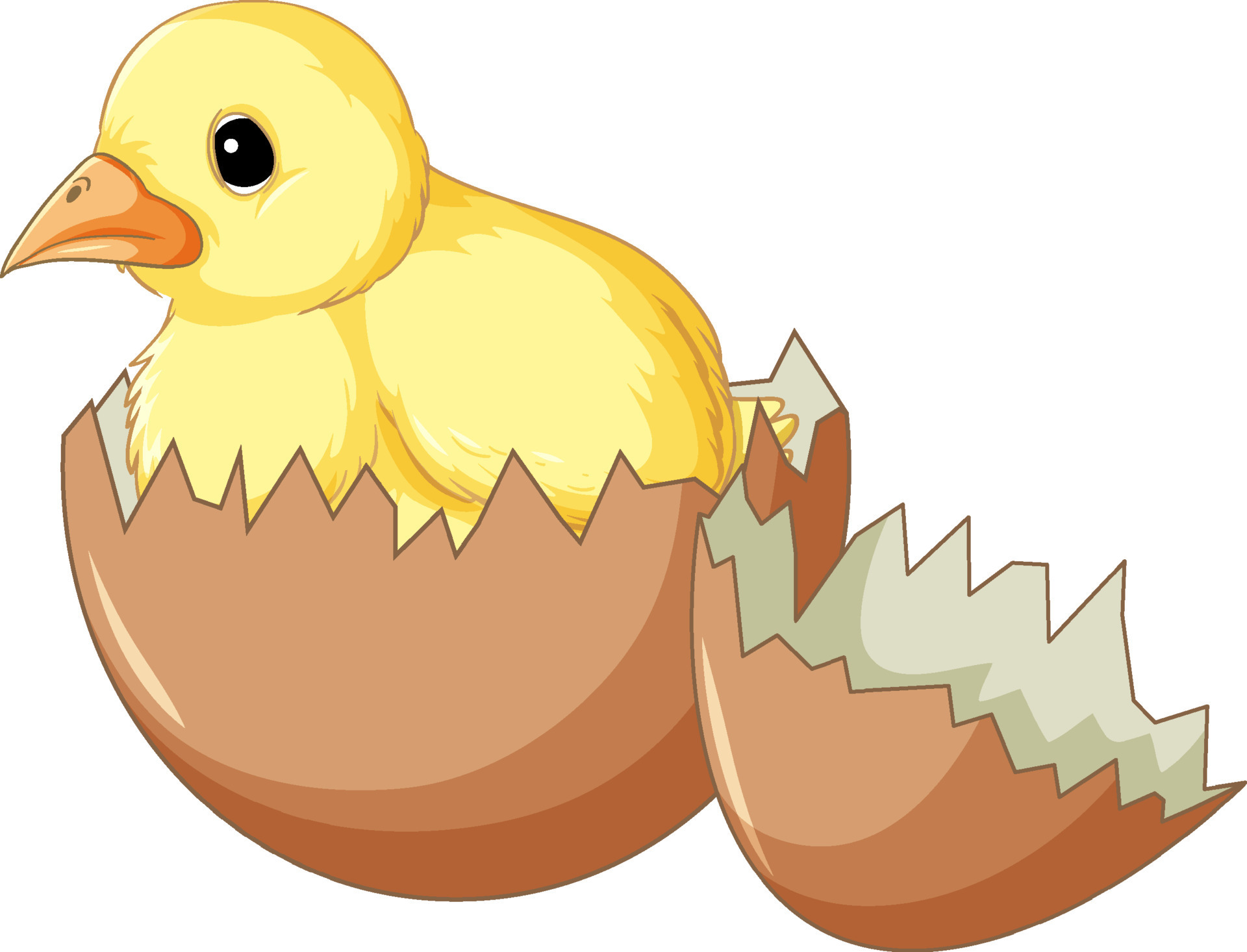 A Chick In Hatching Egg 8191744 Vector Art At Vecteezy