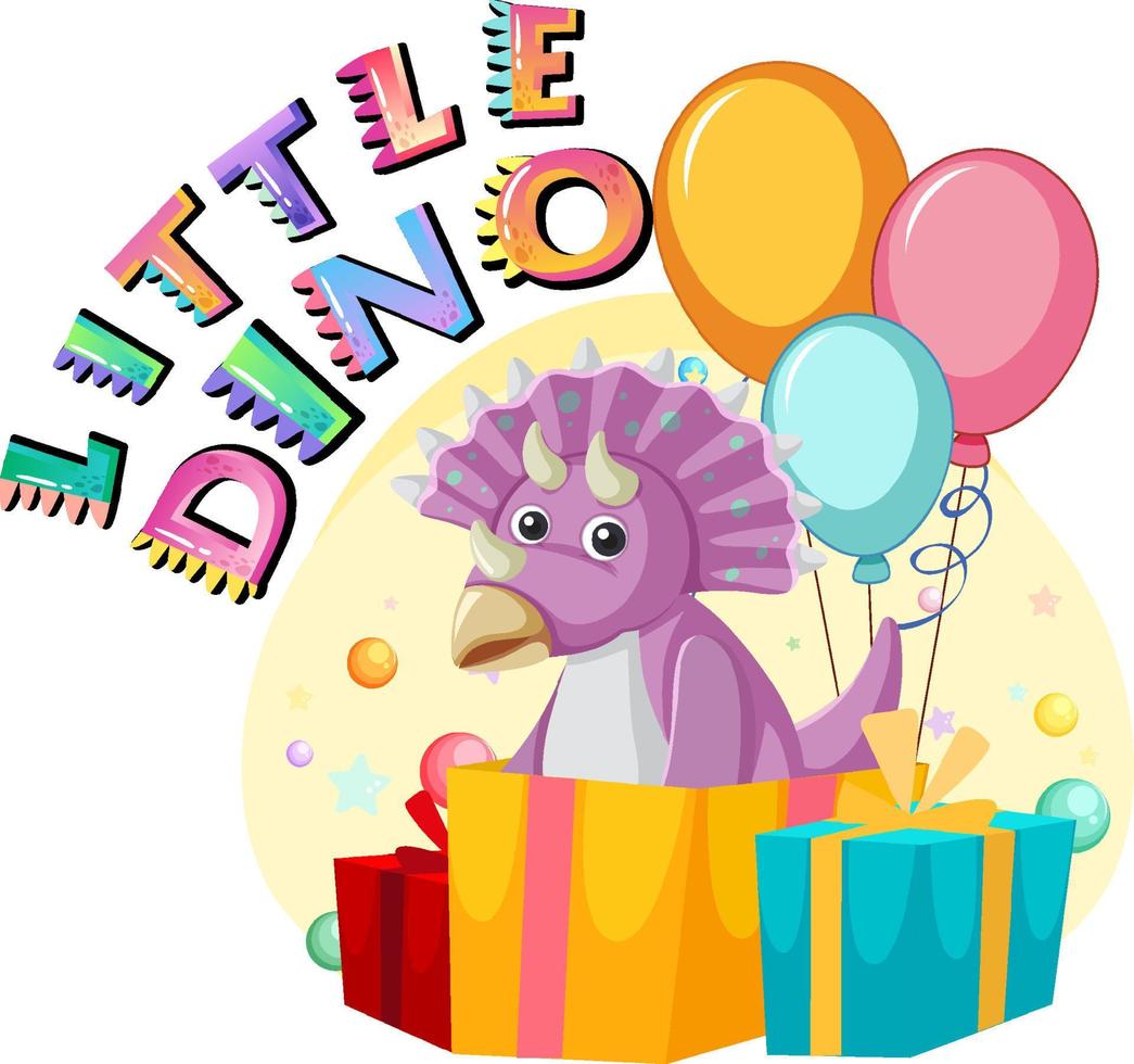 Little cute dinosaur cartoon in party theme vector