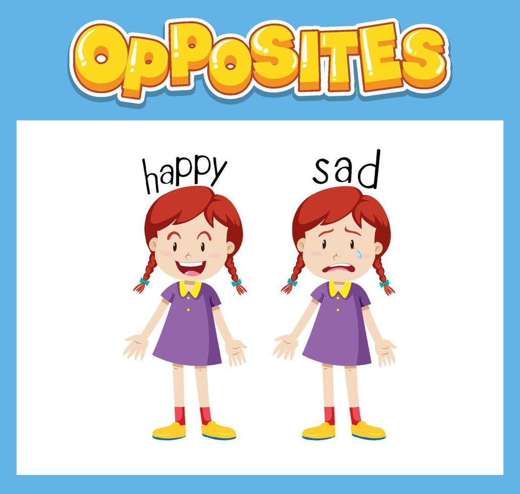 Opposite English words for kids vector