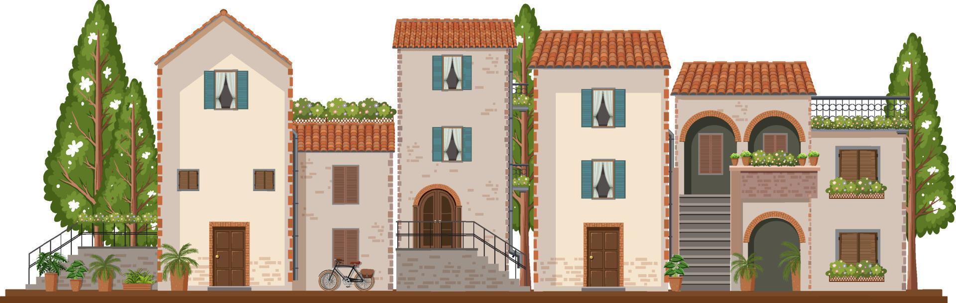 Suburban Row House Vintage vector