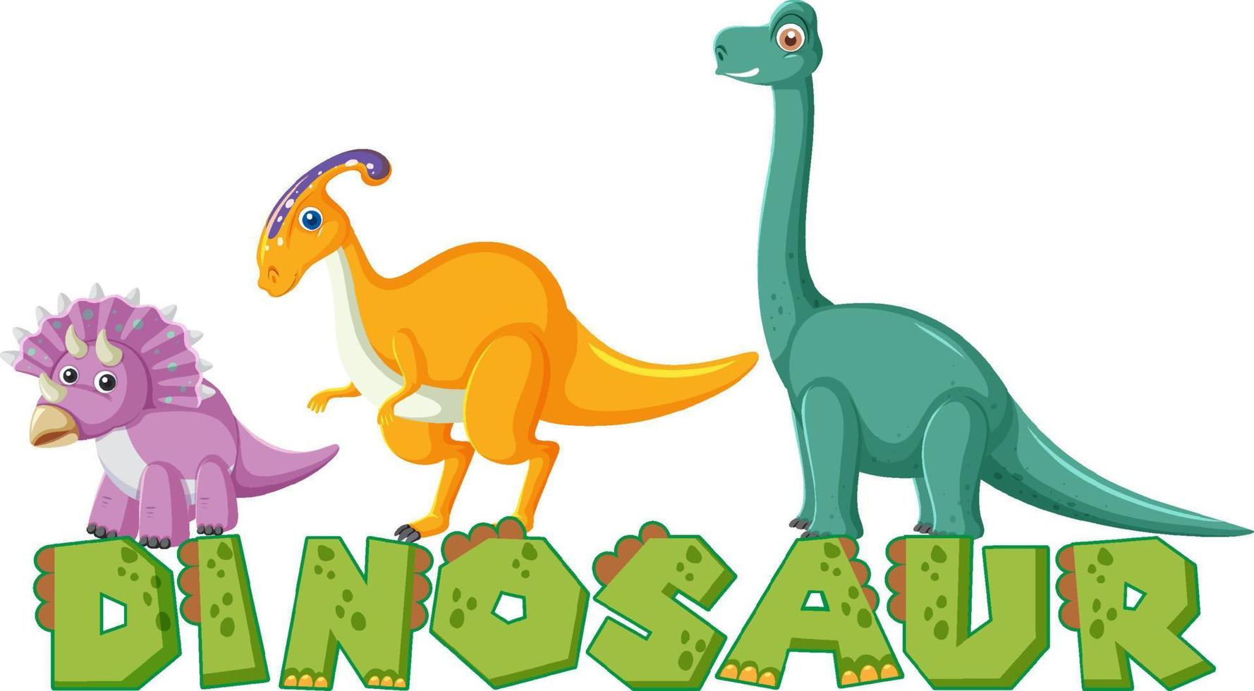 Cute dinosaur font logo vector