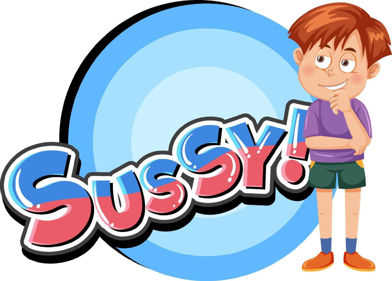 Playful cartoon character with word expression vector