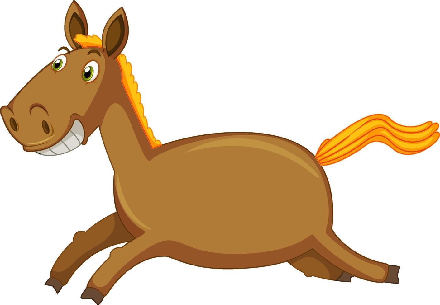 Running horse cartoon on white background vector